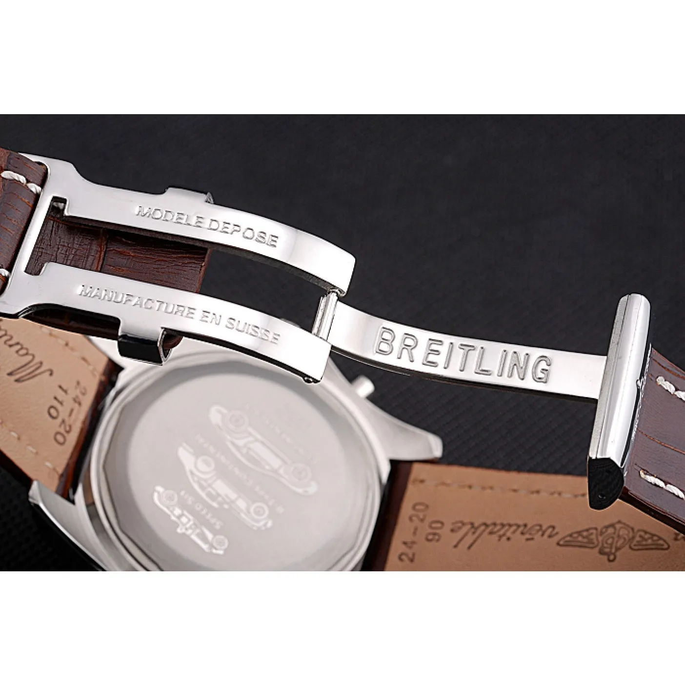 RepTime Watches Breitling Bentley Mulliner Tourbillon White Dial Stainless Steel Case Brown Leather Strap 622729 0115