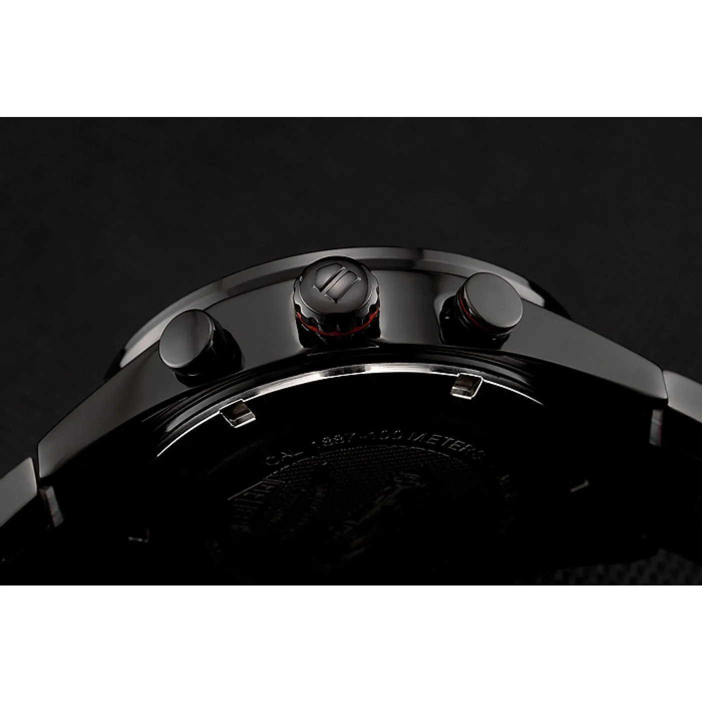 RepTime Watches Tag Heuer Carrera Ion Plated Stainless Steel Bracelet Black Dial 801445 0117