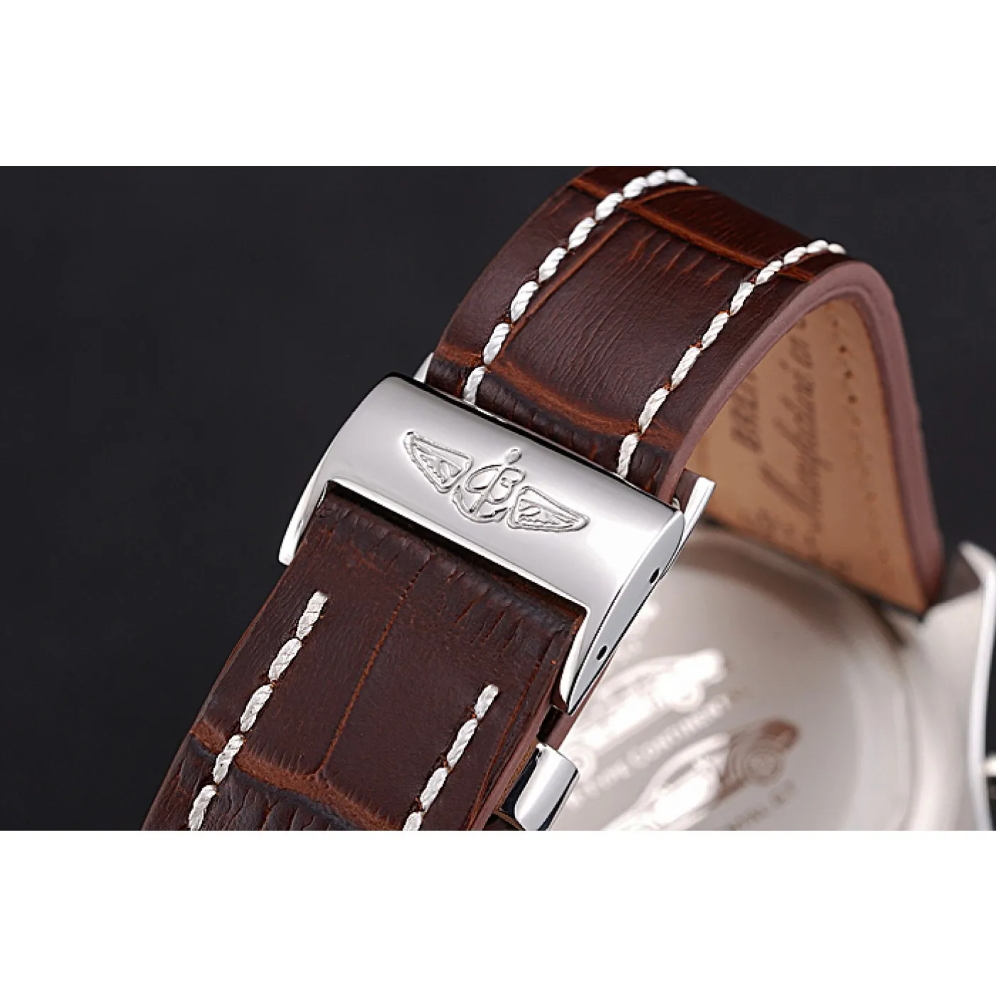 RepTime Watches Breitling Bentley Mulliner Tourbillon White Dial Stainless Steel Case Brown Leather Strap 622729 0115