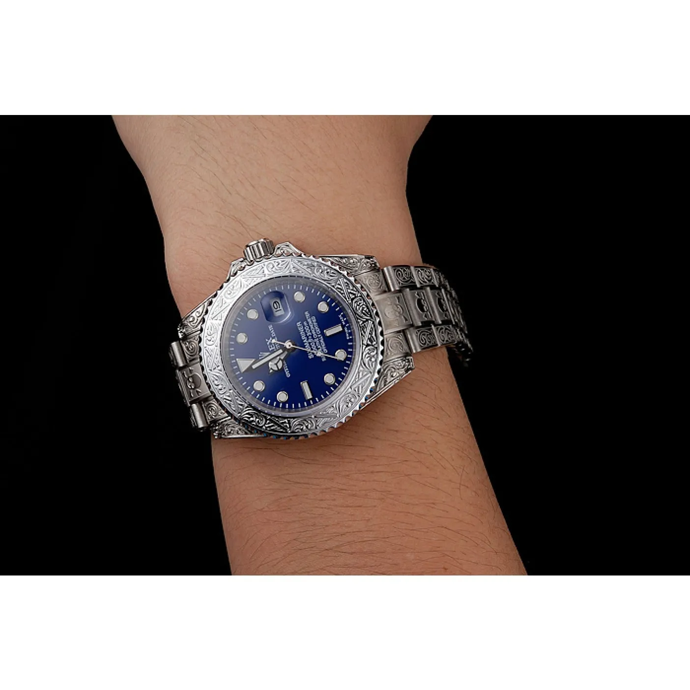 RepTime Watches Swiss Rolex Submariner Skull Limited Edition Blue Dial White Case And Bracelet 1454094 0117