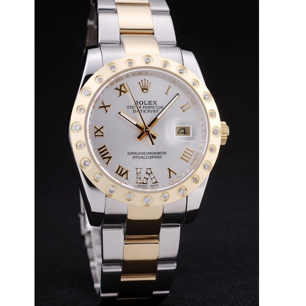 RepTime Watches 0212 Rolex Datejust Diamond Bezel White Dial 7464