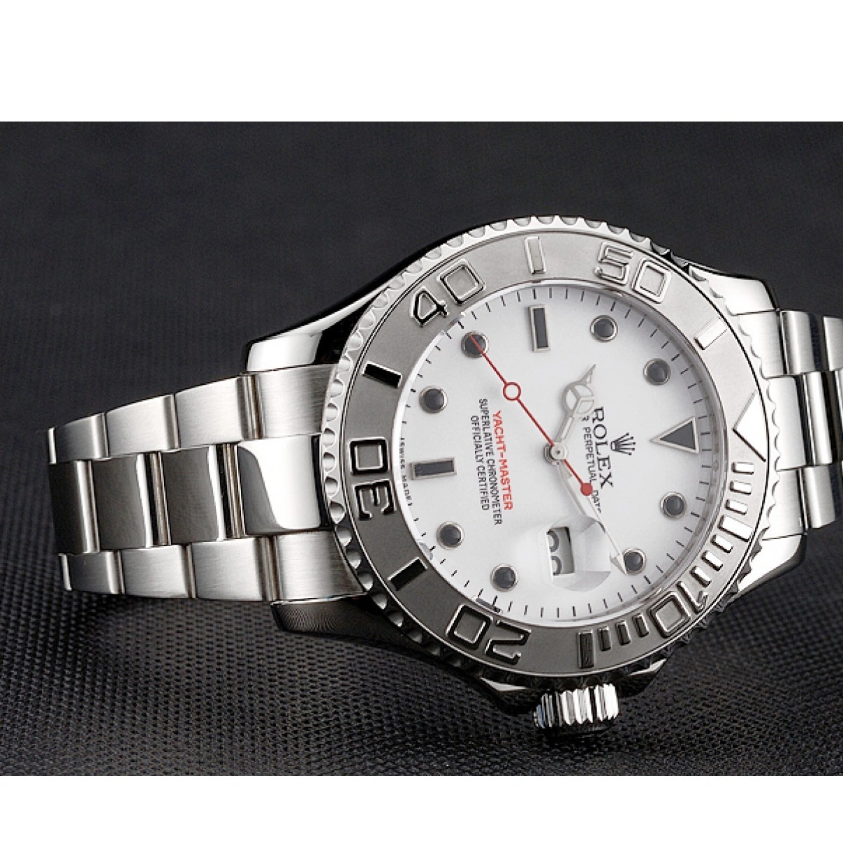 RepTime Watches 0216 Rolex Yacht-Master White Dial Stainless Steel Case And Bracelet