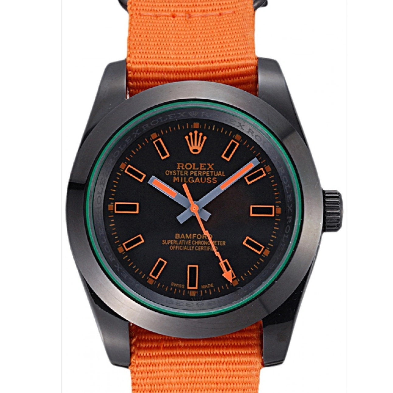 RepTime Watches 0213 Rolex Milgauss Bamford Orange Nylon Strap 622003