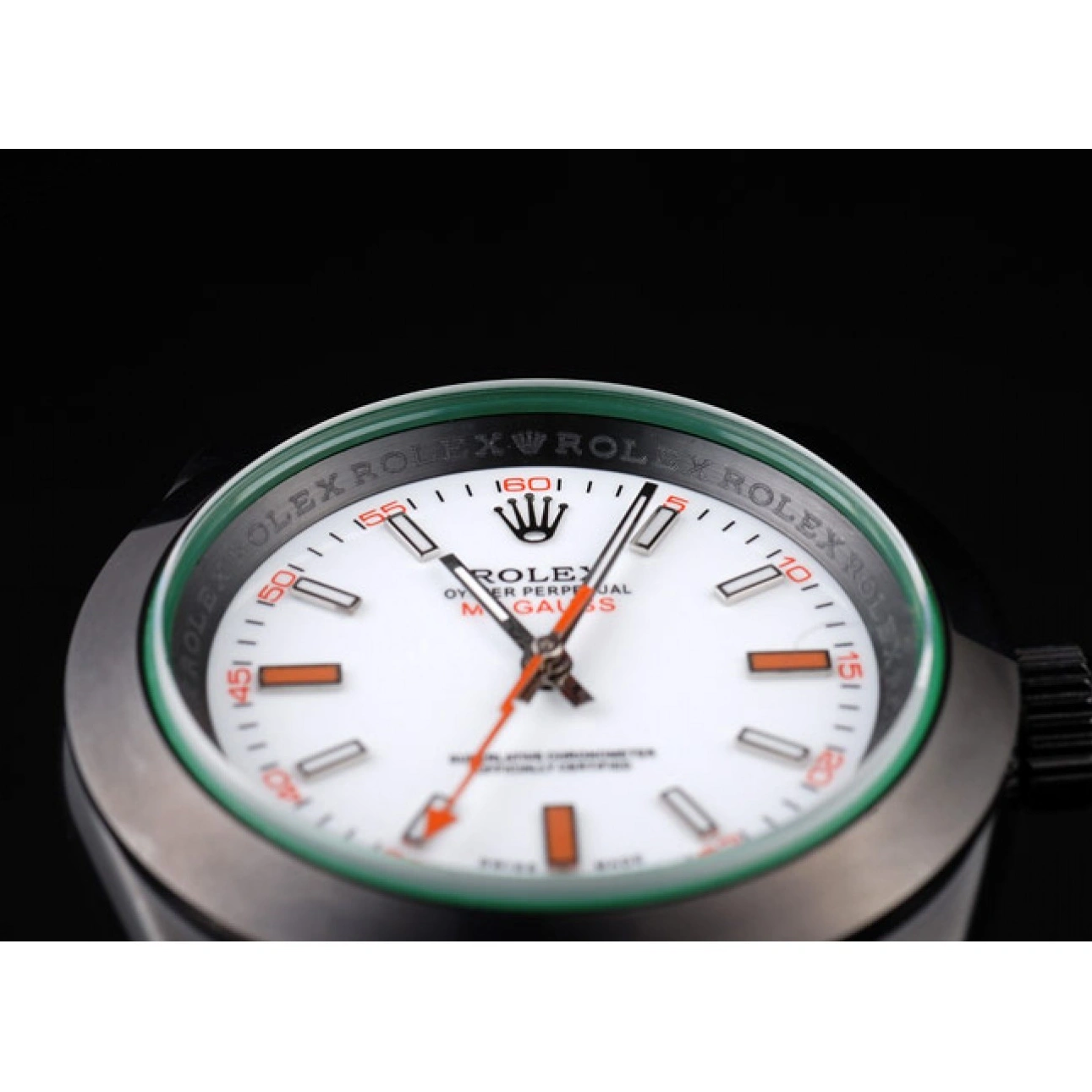 RepTime Watches 0213 Rolex Milgauss Pro-Hunter Tinted Green Saphire White Dial