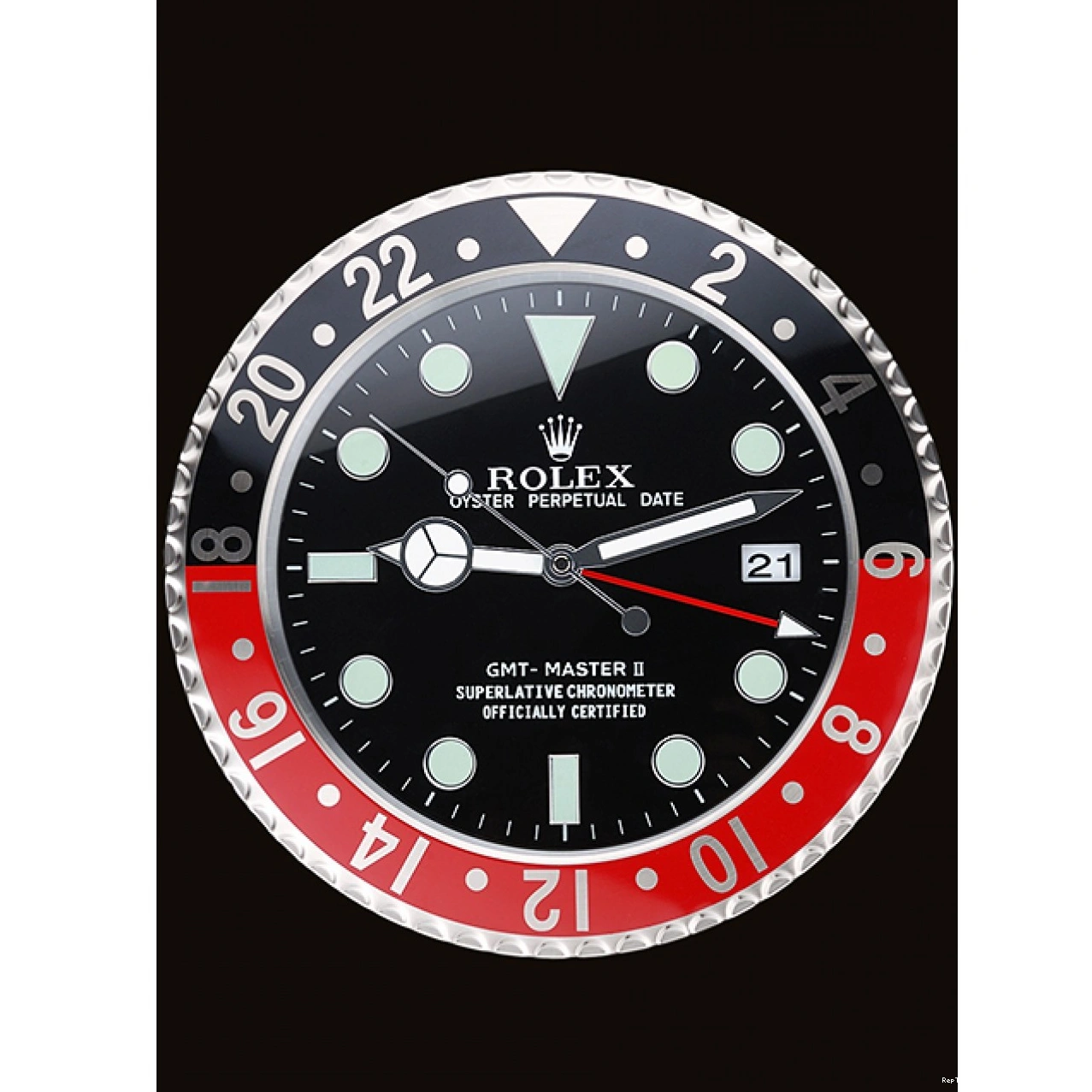 RepTime Watches 0224 Rolex GMT Master II Wall Clock Black-Red 622478