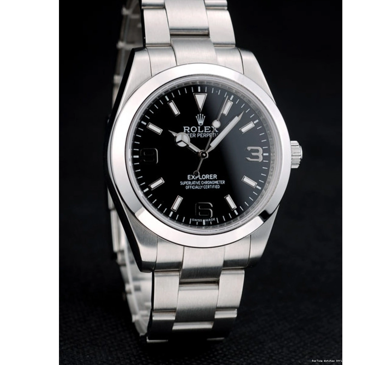 RepTime Watches 0227 Rolex Explorer Stainless Steel Bezel Black Dial 41984