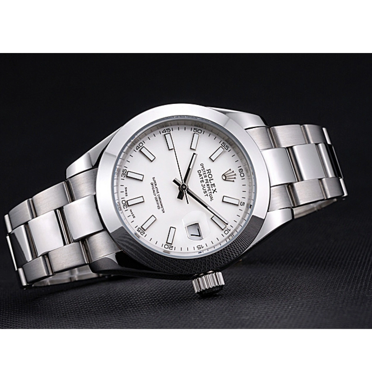 RepTime Watches 0224 Rolex Datejust Stainless Steel Case White Dial 622266