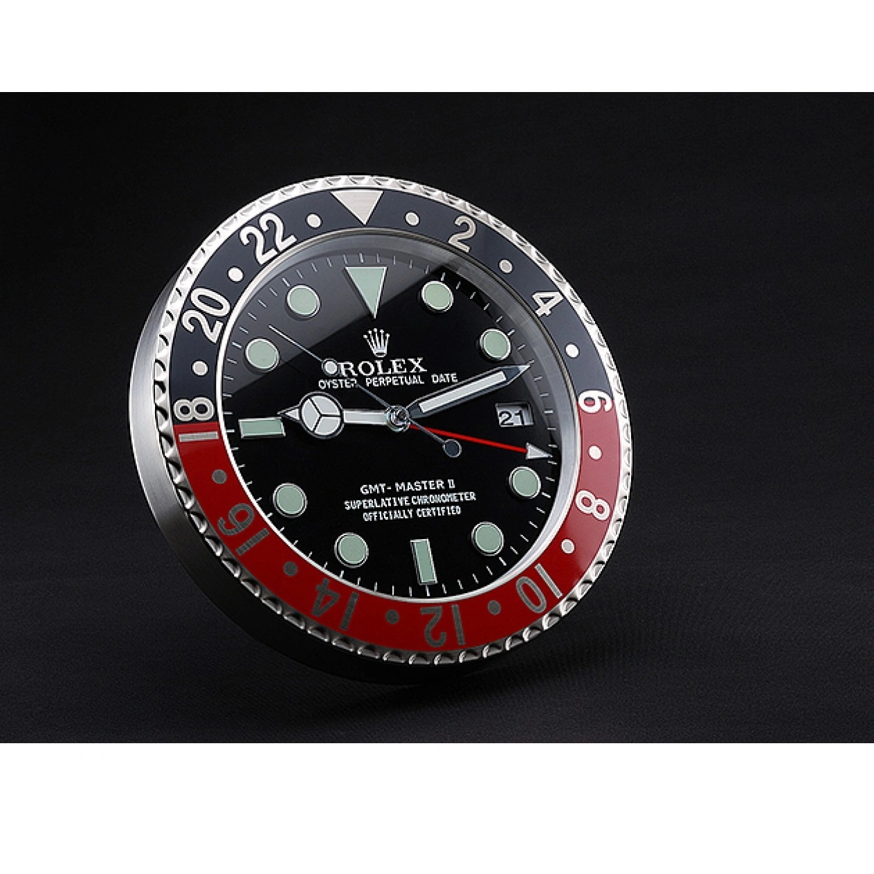 RepTime Watches 0220 Rolex GMT Master II Wall Clock Black-Red 622478