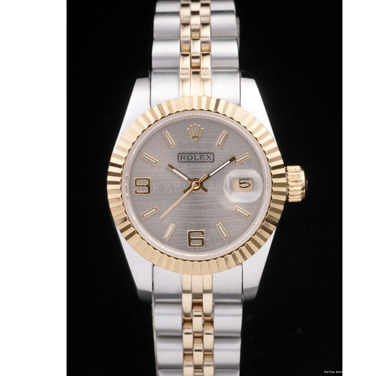 RepTime Watches 0219 Rolex Datejust Two Tone Stainless Steel Yellow Gold Plated 98078