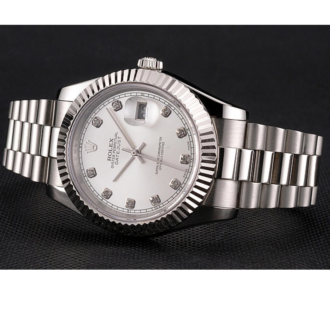 RepTime Watches 0221 Swiss Rolex Datejust Silver Dial Stainless Steel Case And Bracelet