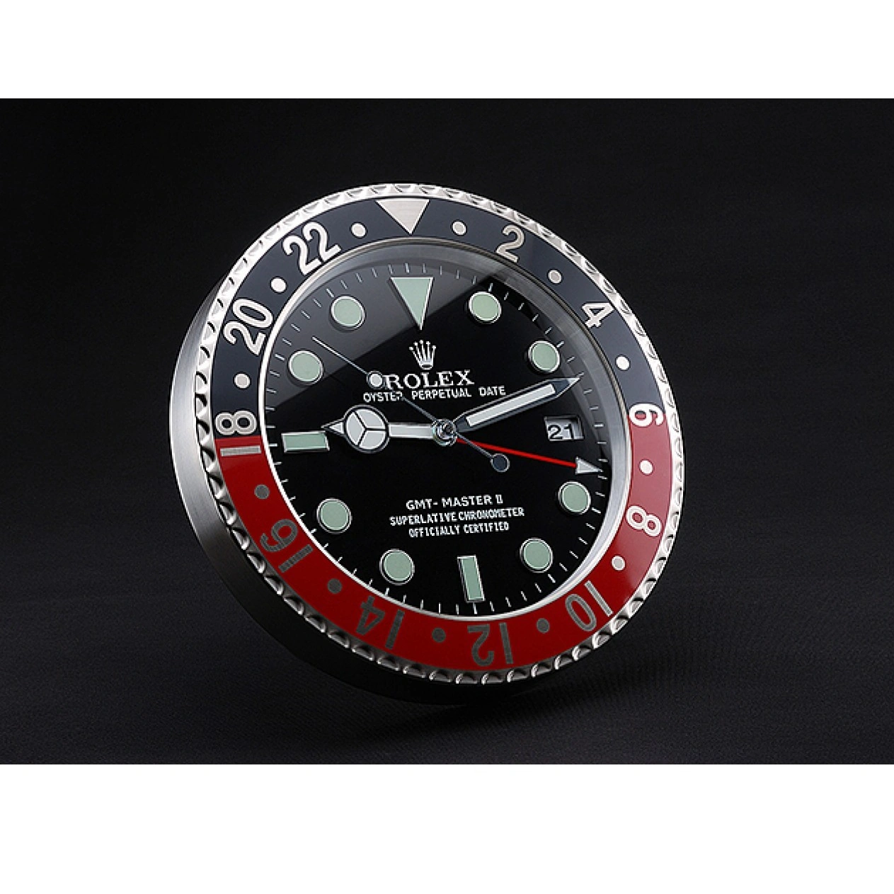 RepTime Watches 0221 Rolex GMT Master II Wall Clock Black-Red 622478