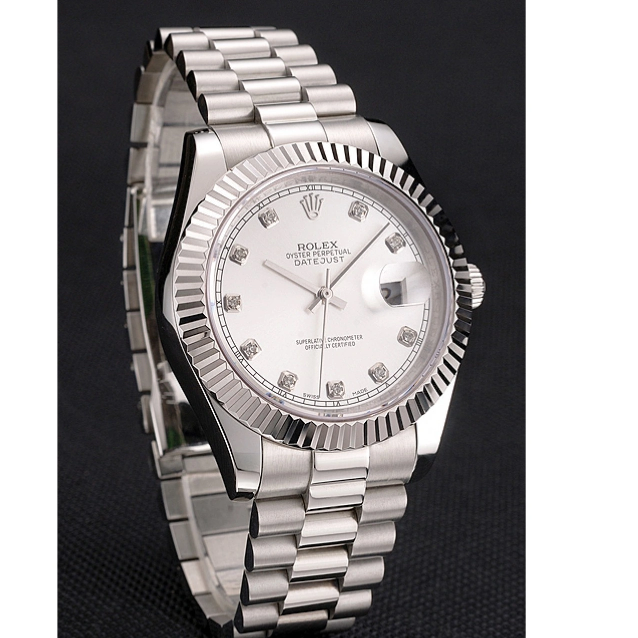 RepTime Watches 0221 Swiss Rolex Datejust Silver Dial Stainless Steel Case And Bracelet