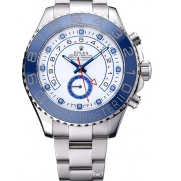 RepTime Watches 0220 Rolex Yacht Master II White Dial Blue Bezel Stainless Steel Bracelet 622269