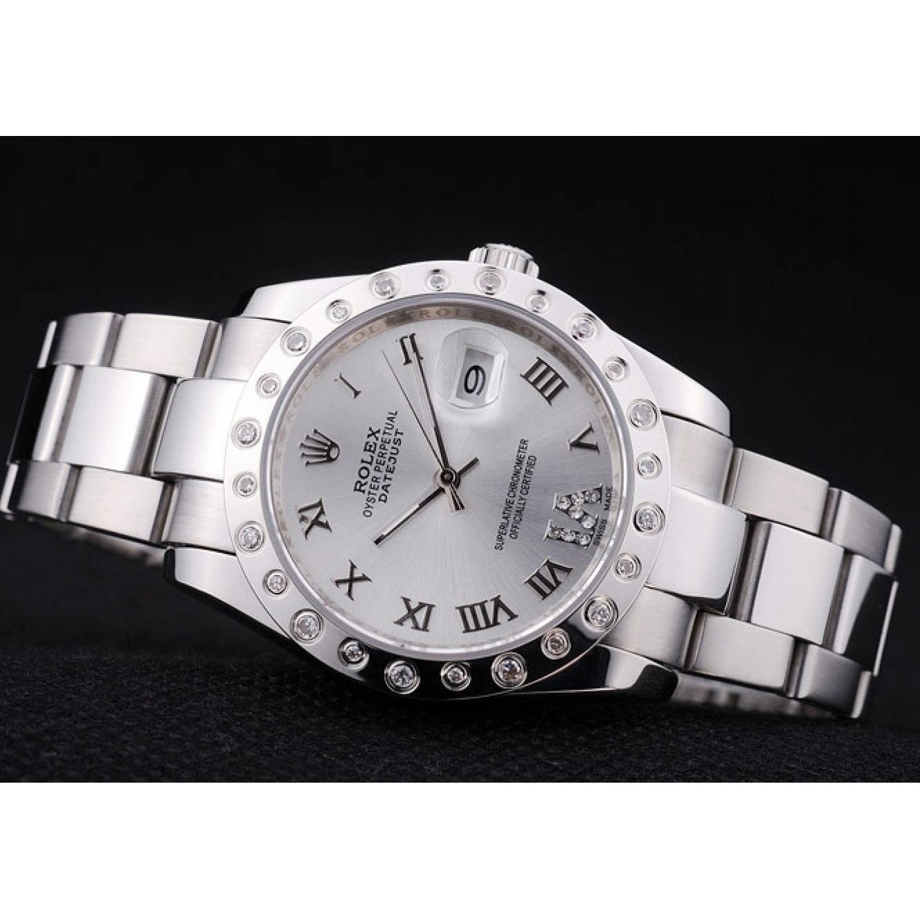 RepTime Watches 0212 Rolex Datejust Diamond Bezel Silver Dial 7468