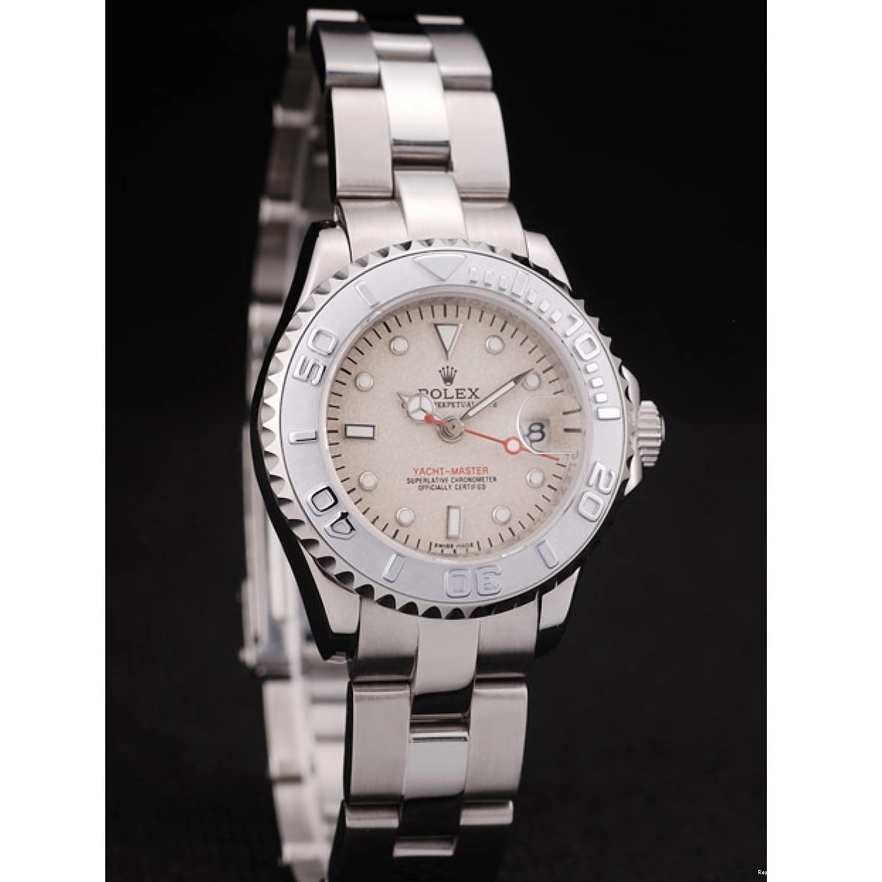 RepTime Watches 0225 Rolex Yacht Master Silver Bezel Beige Dial