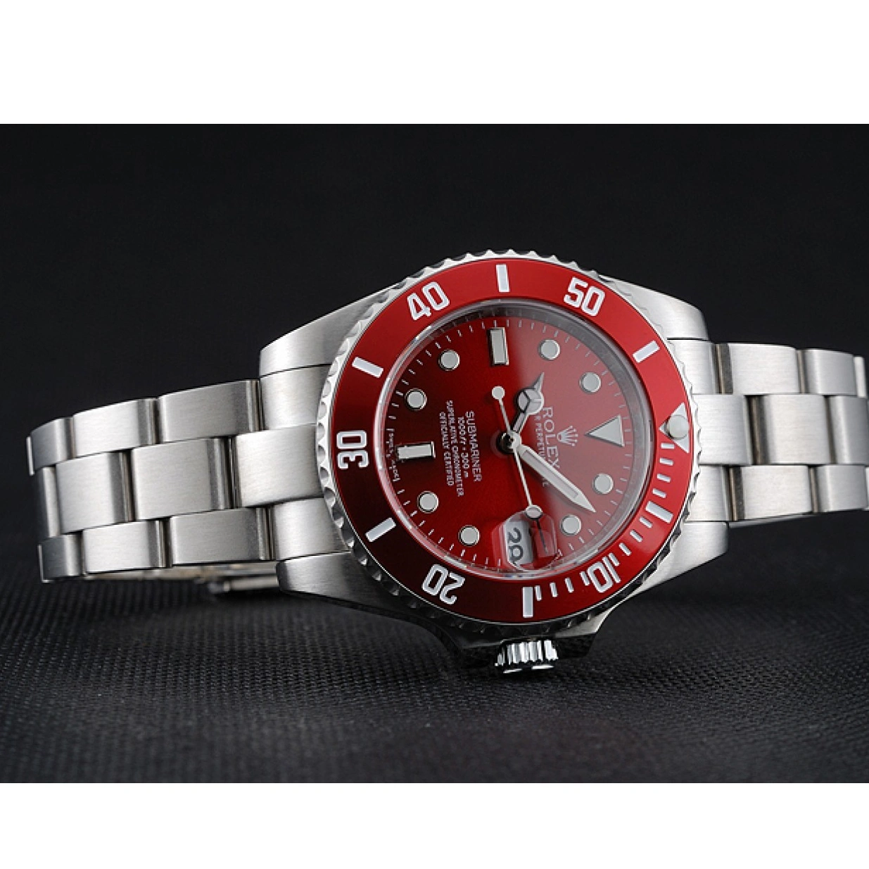 RepTime Watches 0224 Rolex Submariner Red Dial Stainless Steel Bracelet 1454154