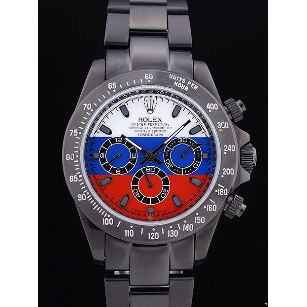 RepTime Watches 0213 Rolex Cosmograph Daytona Black Bracelet Russian Flag Dial 7472