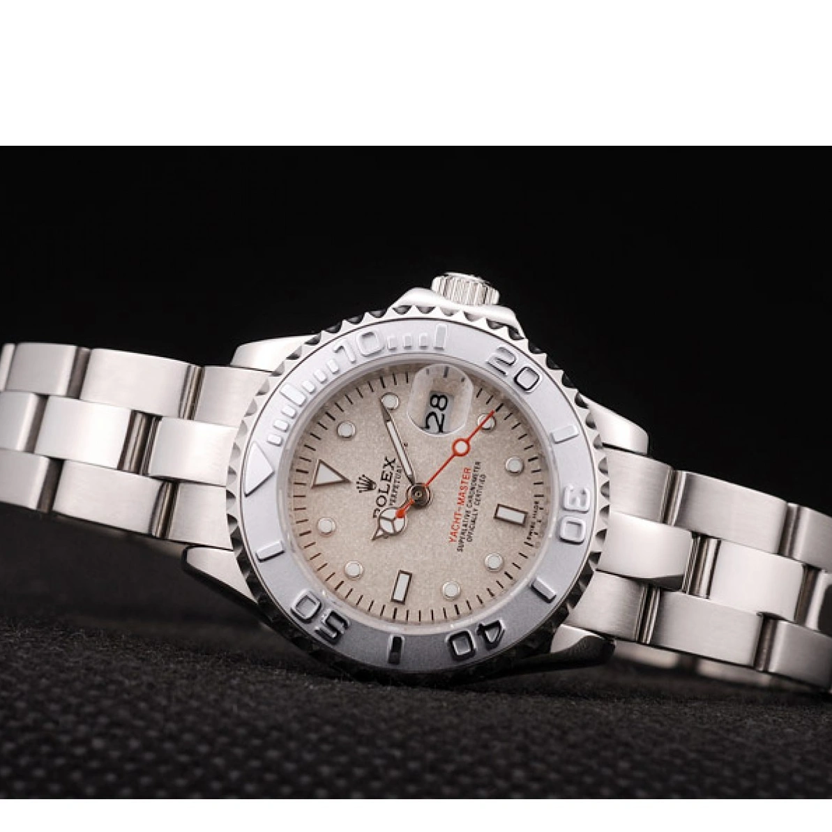 RepTime Watches 0225 Rolex Yacht Master Silver Bezel Beige Dial