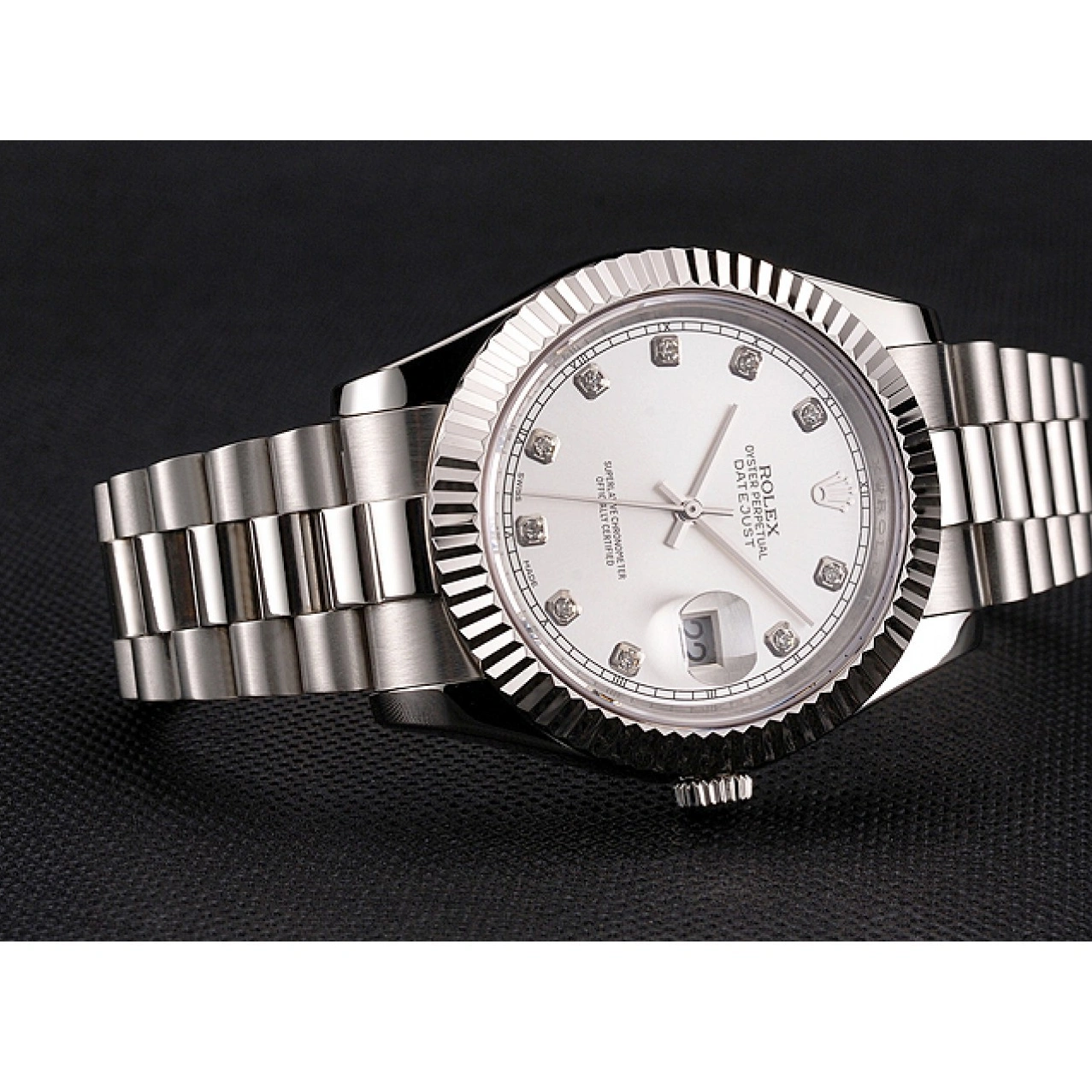 RepTime Watches 0221 Swiss Rolex Datejust Silver Dial Stainless Steel Case And Bracelet