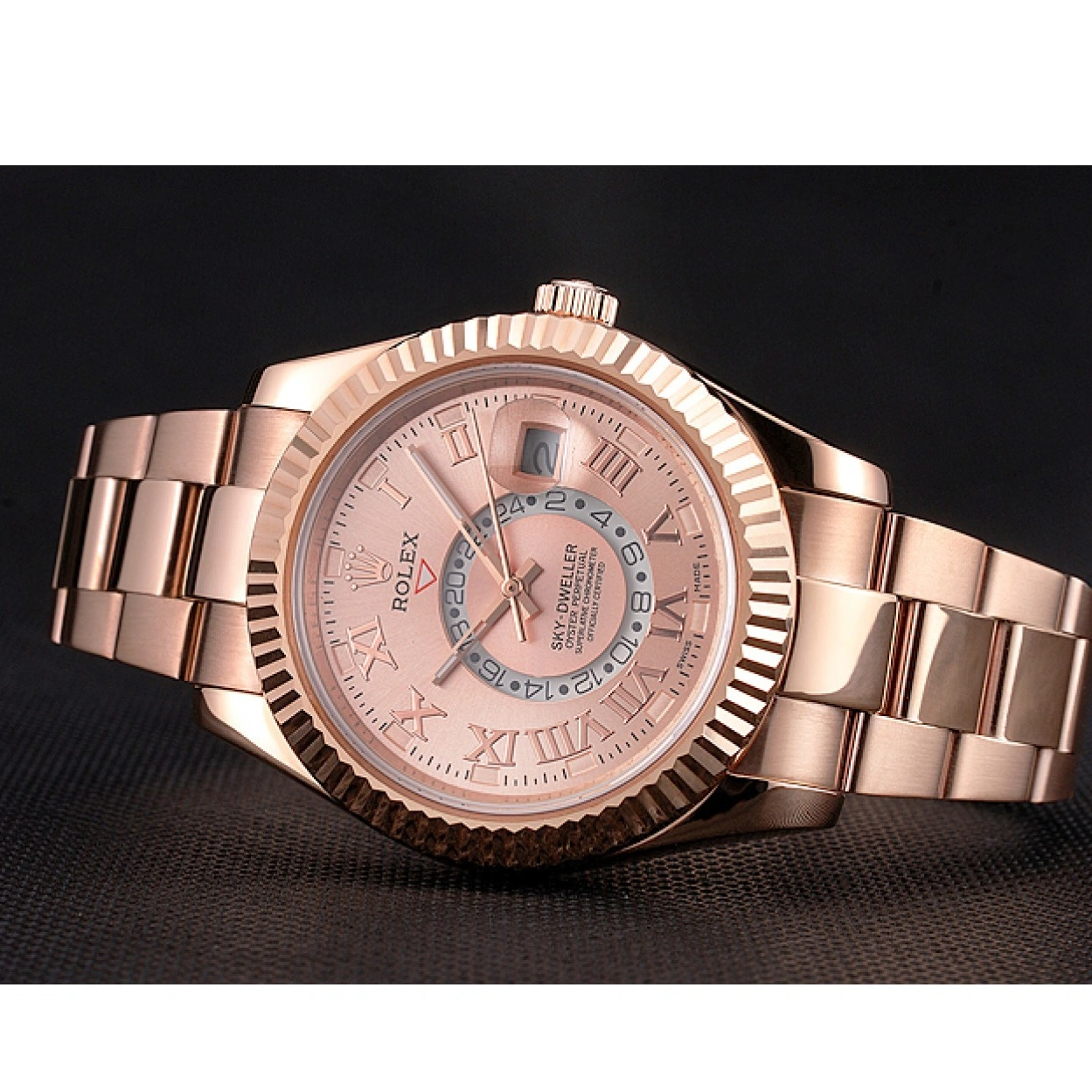 RepTime Watches 0215 Rolex Sky Dweller Rose Gold Dial Rose Gold Case And Bracelet