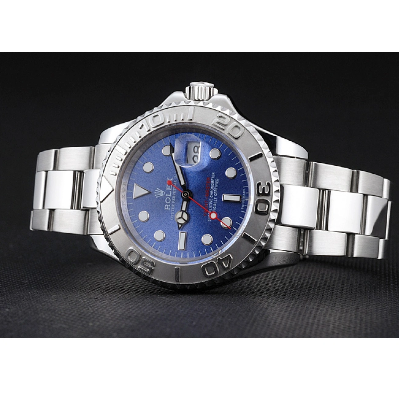 RepTime Watches 0228 Swiss Rolex Yacht-Master Blue Dial Stainless Steel Case And Bracelet