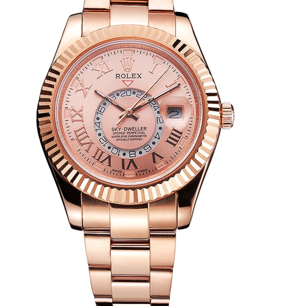 RepTime Watches 0215 Rolex Sky Dweller Rose Gold Dial Rose Gold Case And Bracelet