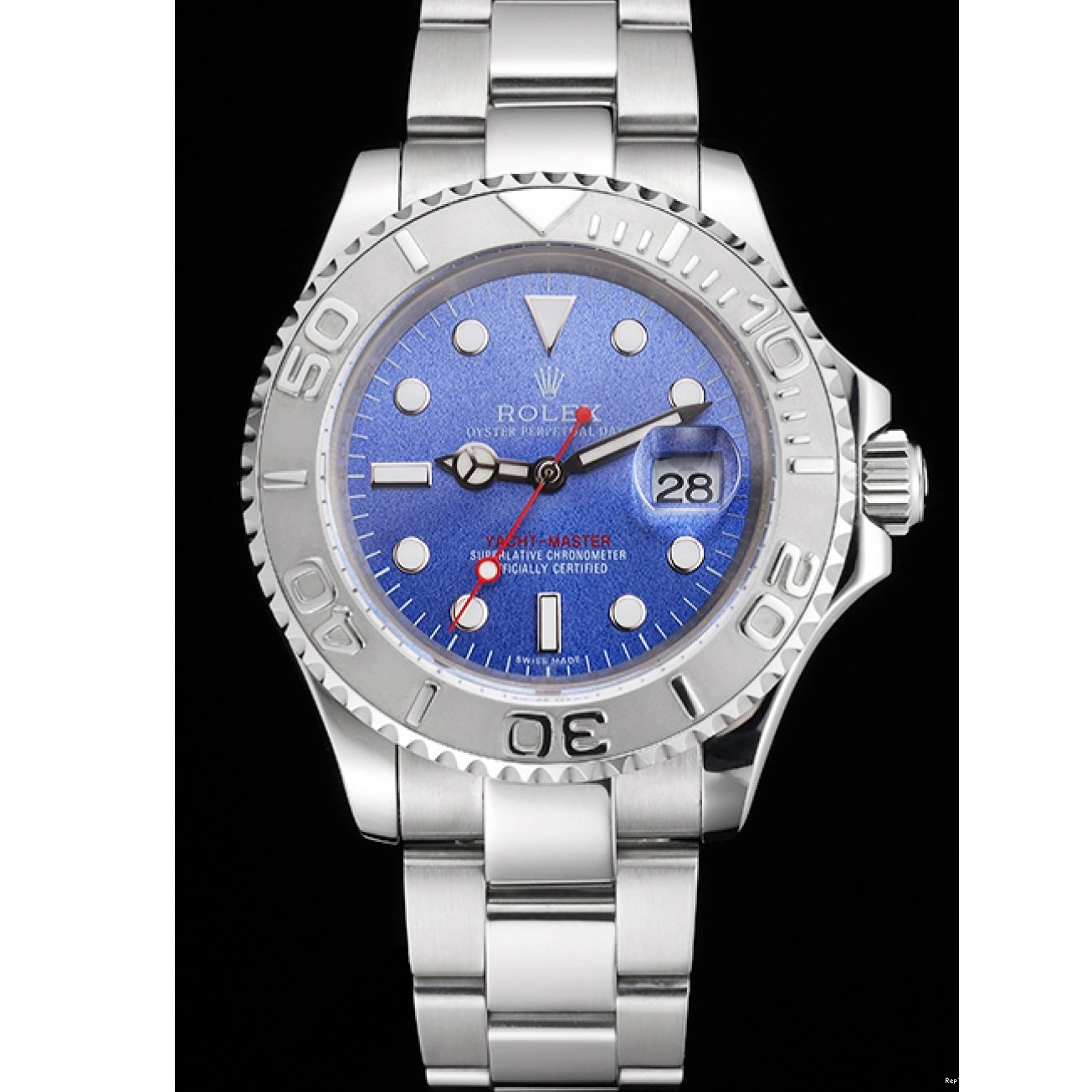 RepTime Watches 0228 Swiss Rolex Yacht-Master Blue Dial Stainless Steel Case And Bracelet