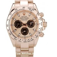 RepTime Watches 0218 Rolex Daytona Rose Gold Plated Stainless Steel Bezel Rose Gold Dial