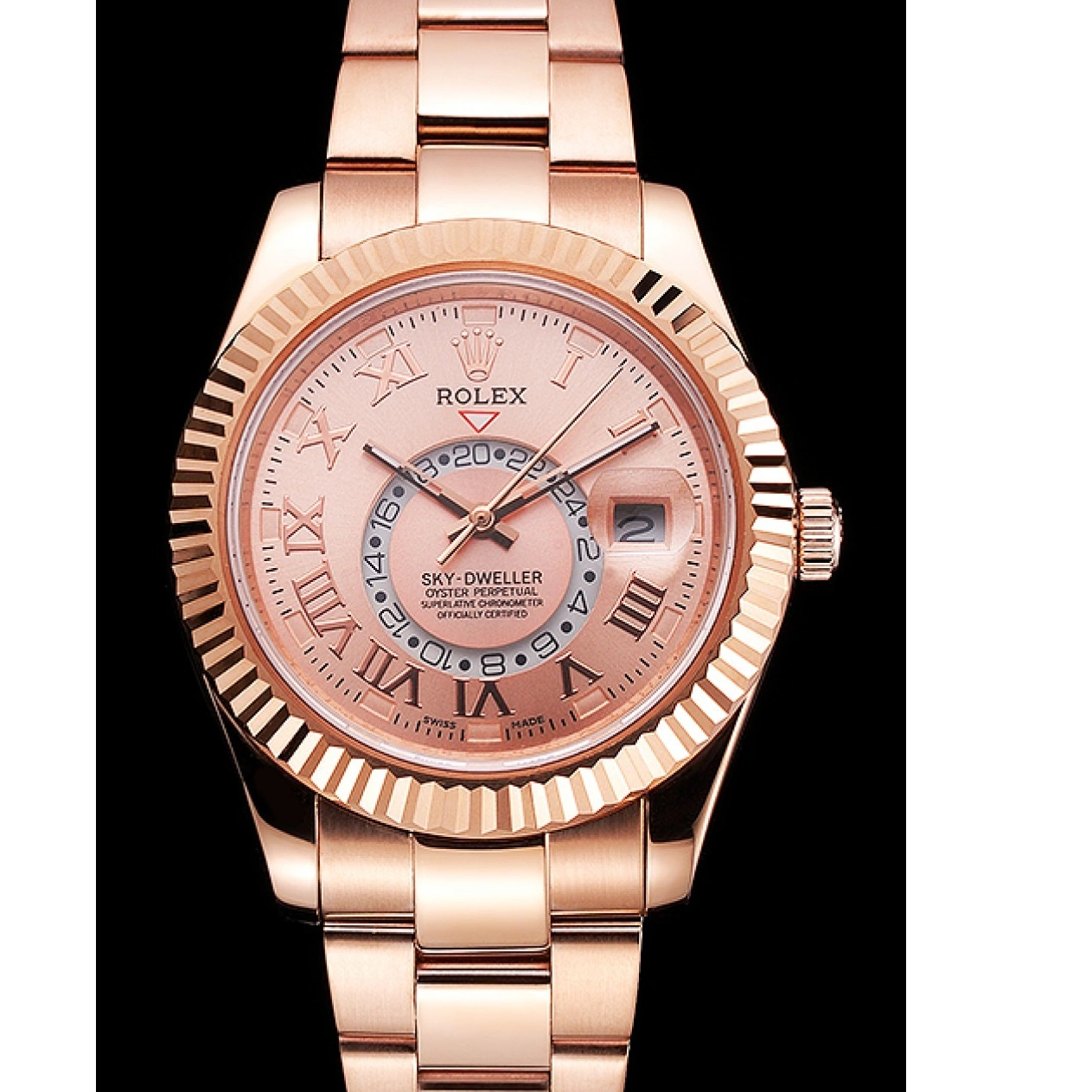 RepTime Watches 0215 Rolex Sky Dweller Rose Gold Dial Rose Gold Case And Bracelet