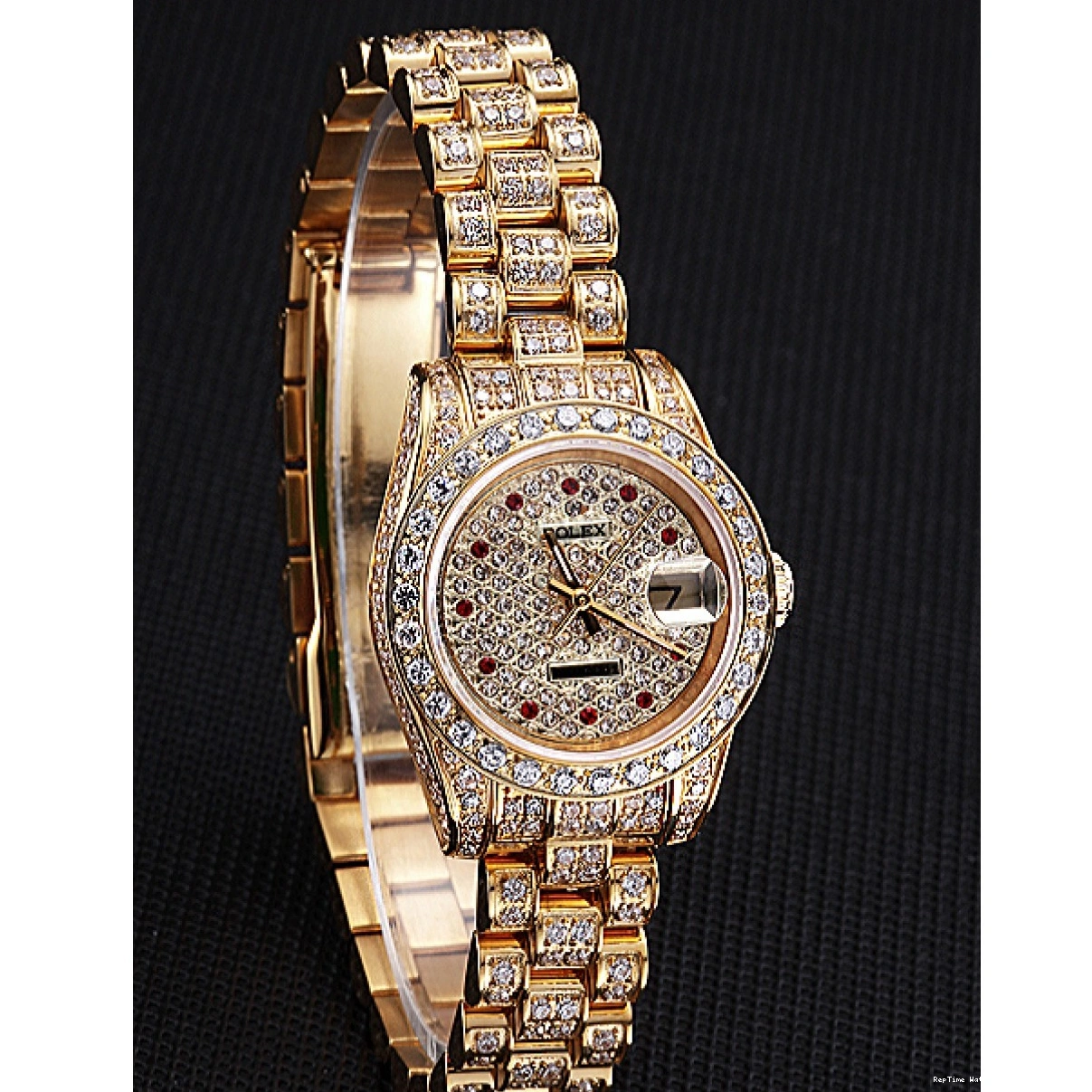 RepTime Watches 0228 Swiss Rolex DateJust Diamond Dial Gold 622024