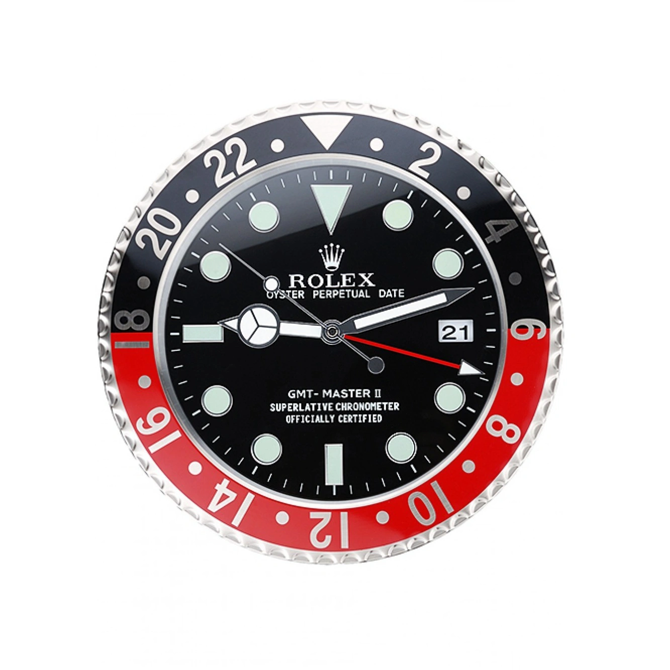 RepTime Watches 0221 Rolex GMT Master II Wall Clock Black-Red 622478