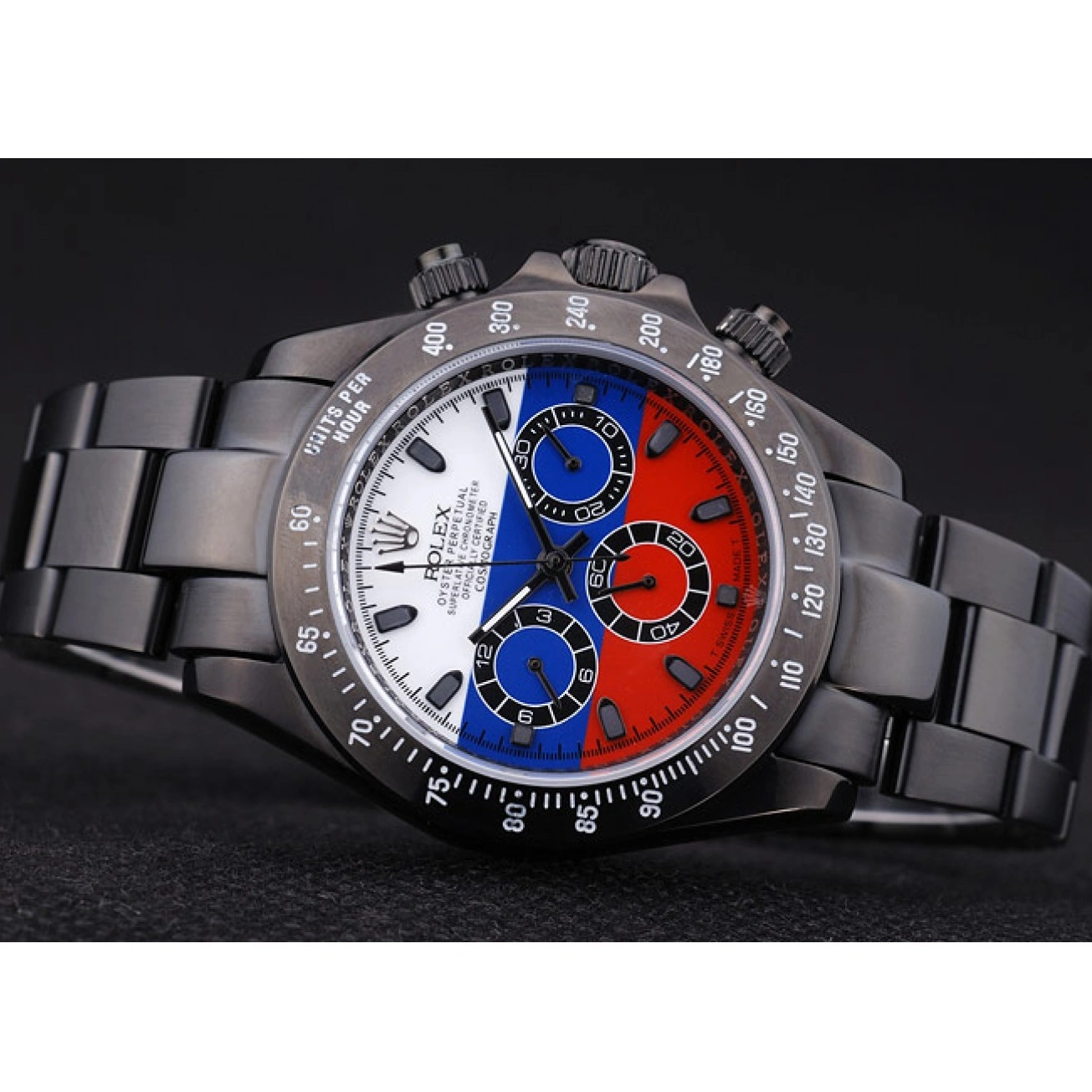 RepTime Watches 0213 Rolex Cosmograph Daytona Black Bracelet Russian Flag Dial 7472