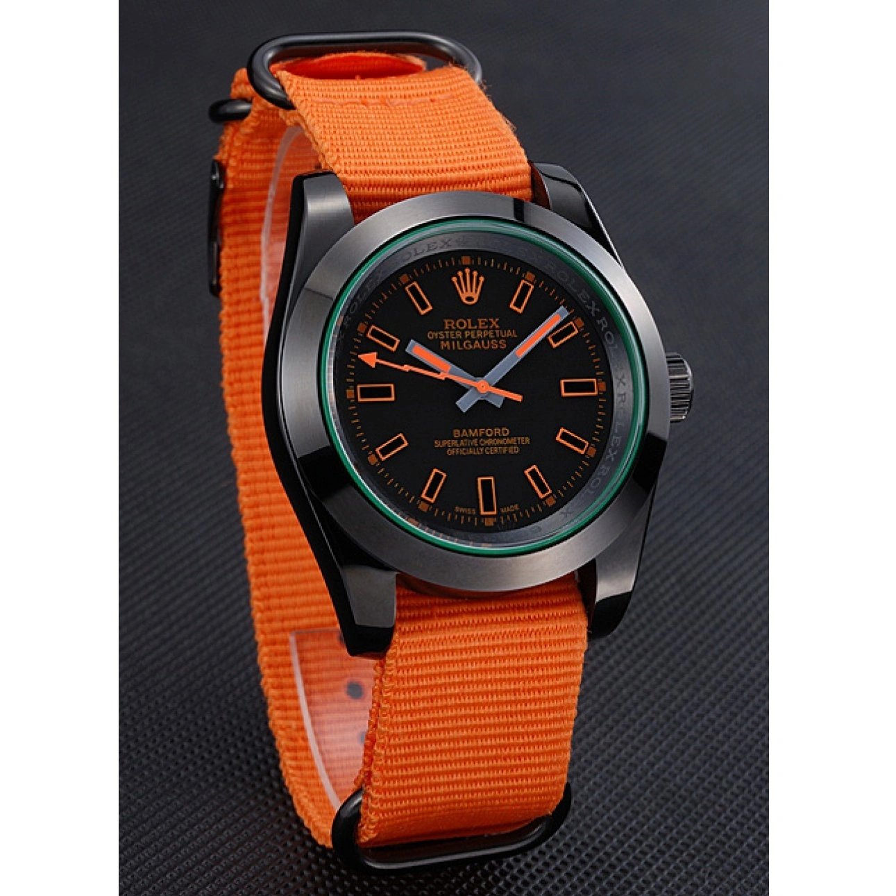 RepTime Watches 0214 Rolex Milgauss Bamford Orange Nylon Strap 622003