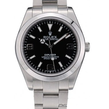 RepTime Watches 0221 Rolex Explorer Stainless Steel Bezel Black Dial 41984