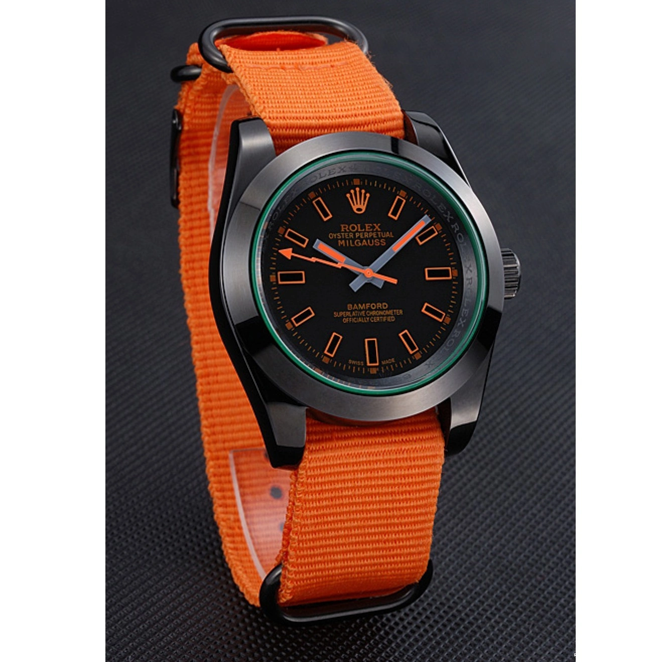 RepTime Watches 0228 Rolex Milgauss Bamford Orange Nylon Strap 622003