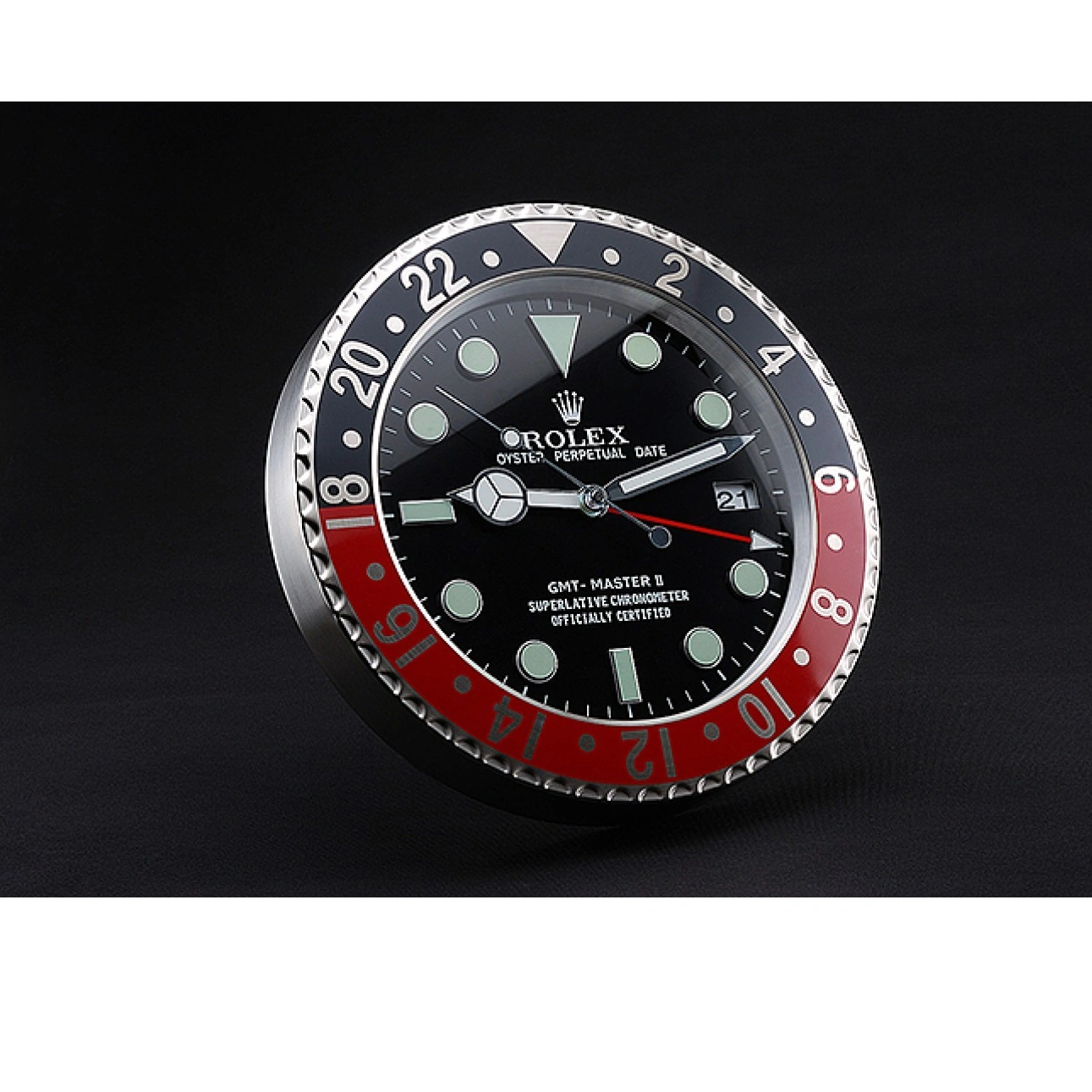 RepTime Watches 0224 Rolex GMT Master II Wall Clock Black-Red 622478