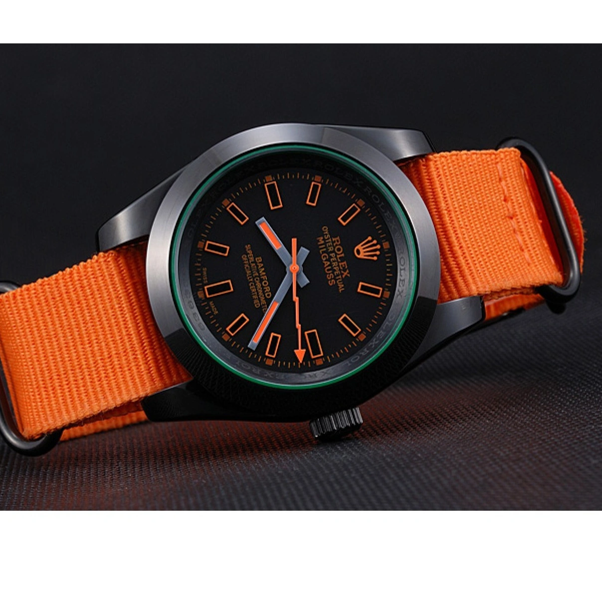 RepTime Watches 0214 Rolex Milgauss Bamford Orange Nylon Strap 622003