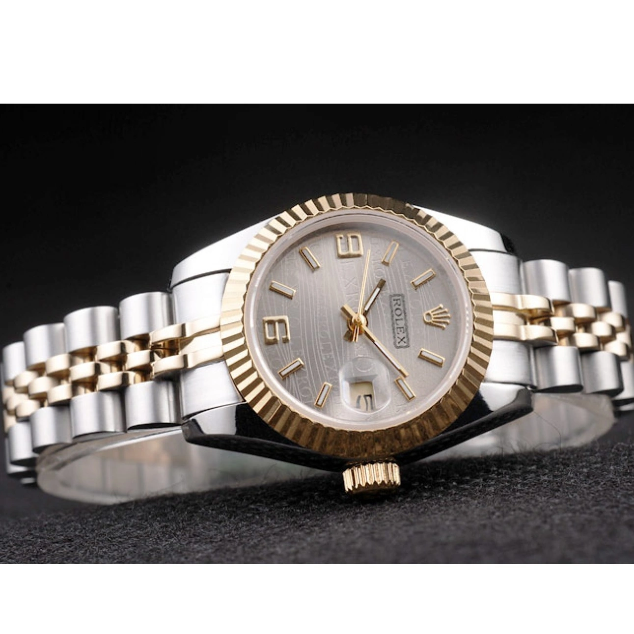 RepTime Watches 0219 Rolex Datejust Two Tone Stainless Steel Yellow Gold Plated 98078