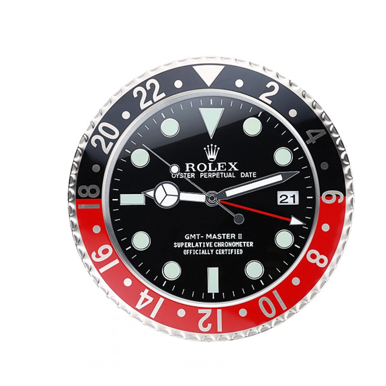 RepTime Watches 0224 Rolex GMT Master II Wall Clock Black-Red 622478