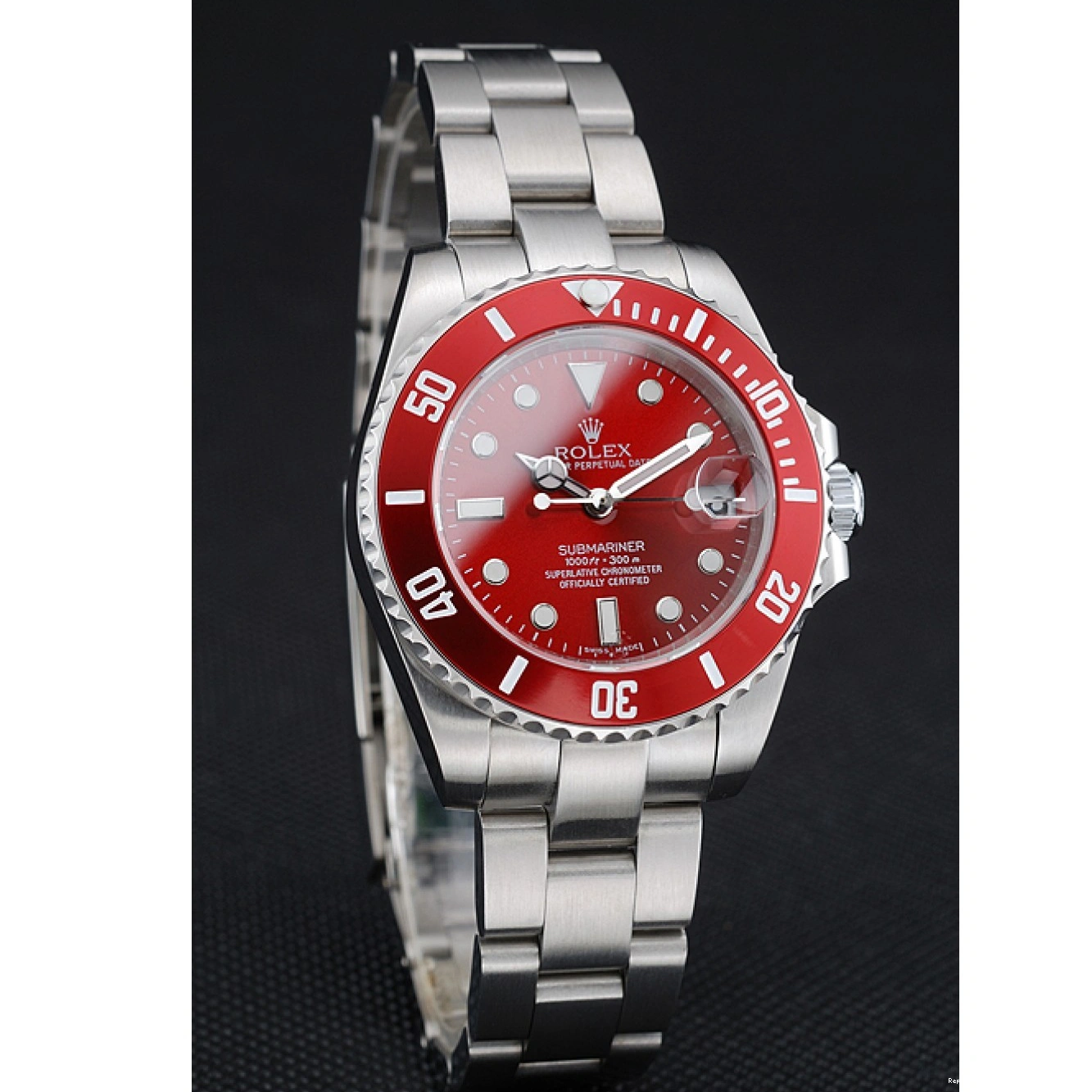 RepTime Watches 0224 Rolex Submariner Red Dial Stainless Steel Bracelet 1454154