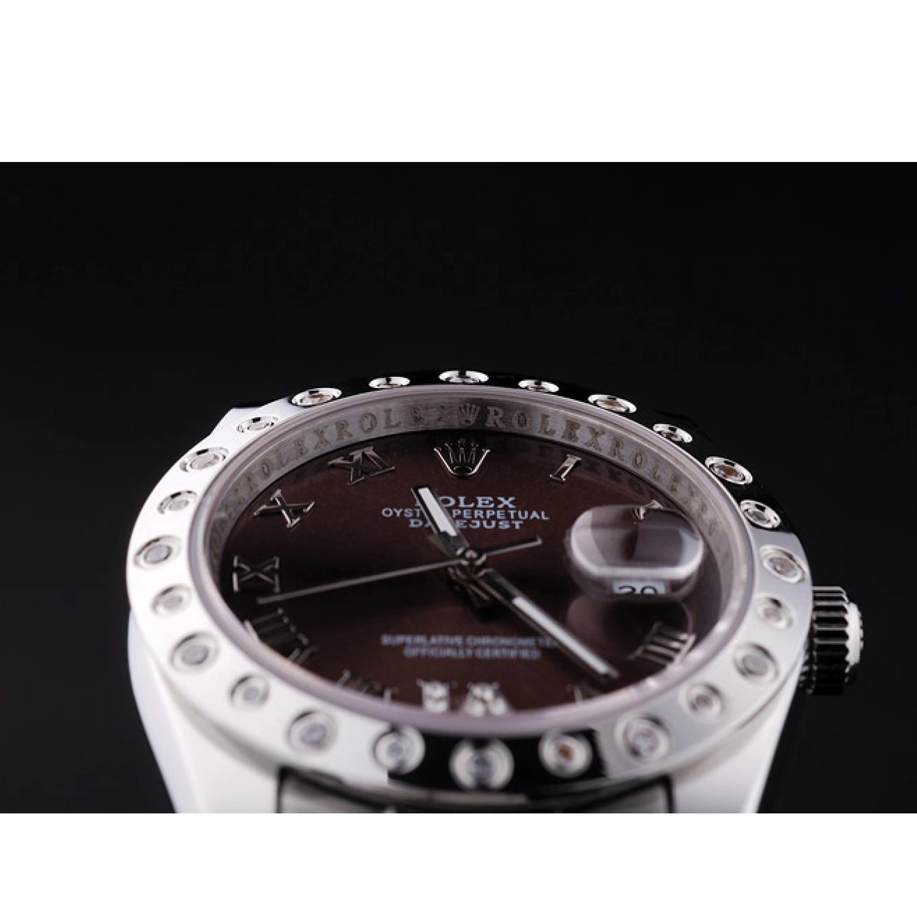 RepTime Watches 0212 Rolex Datejust Diamond Bezel Brown Dial 7466