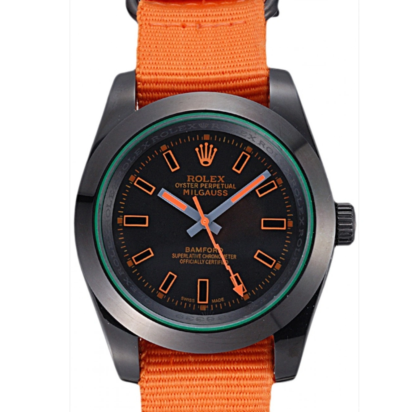 RepTime Watches 0228 Rolex Milgauss Bamford Orange Nylon Strap 622003