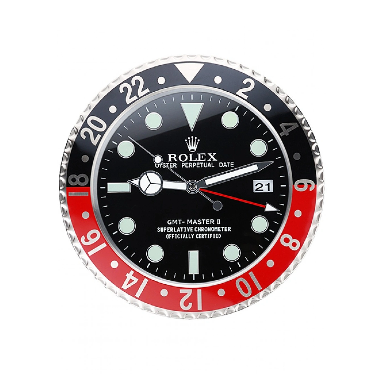 RepTime Watches 0220 Rolex GMT Master II Wall Clock Black-Red 622478