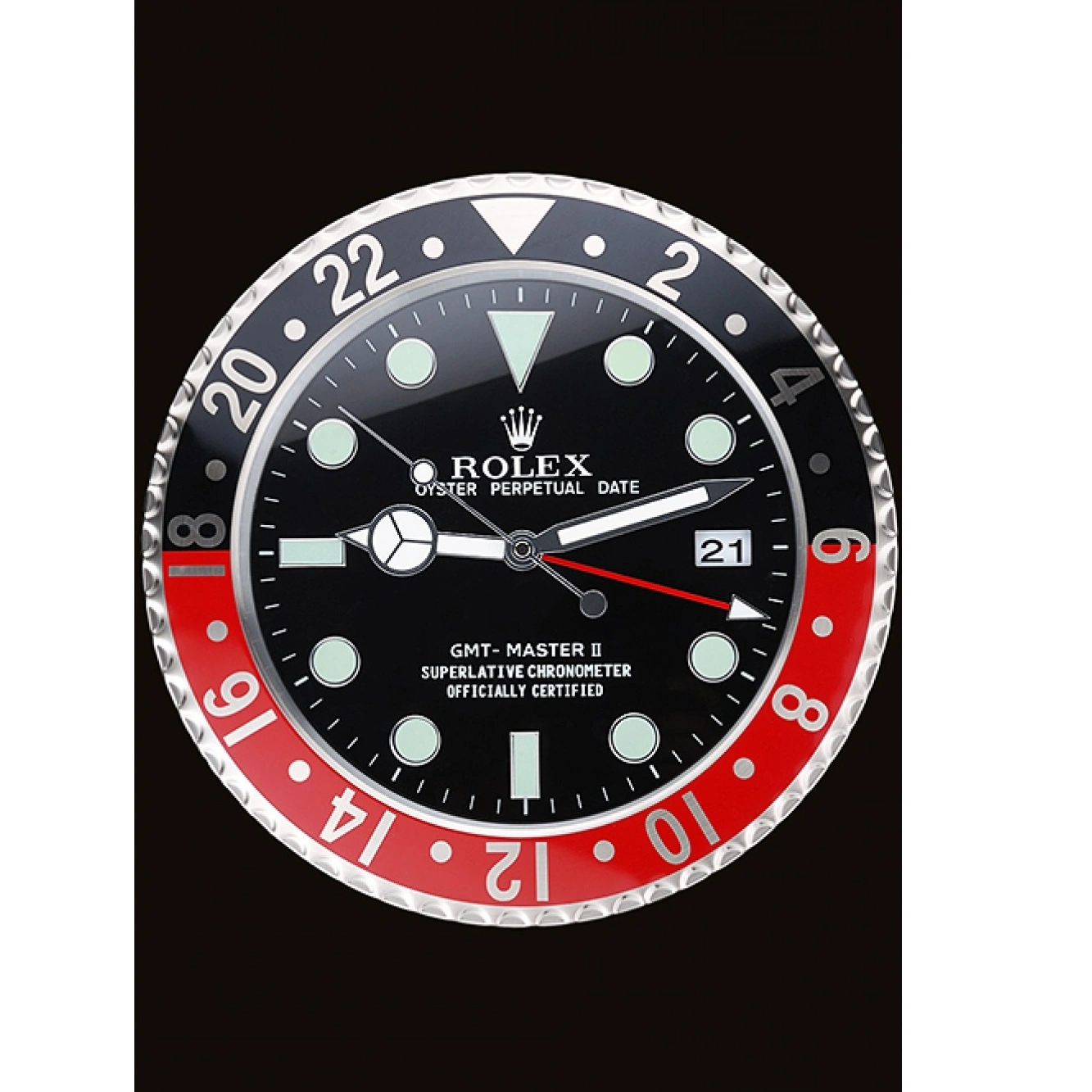 RepTime Watches 0220 Rolex GMT Master II Wall Clock Black-Red 622478