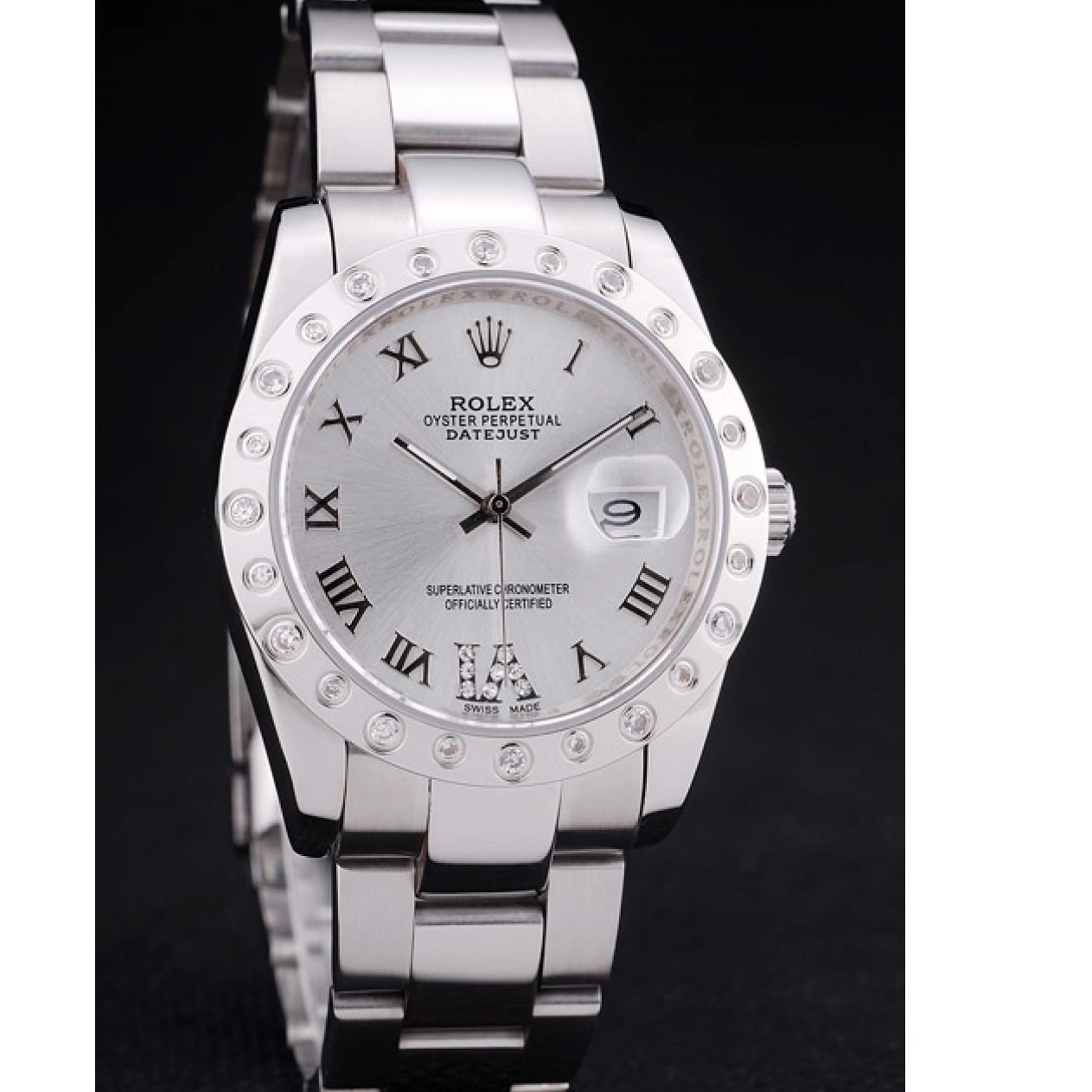 RepTime Watches 0212 Rolex Datejust Diamond Bezel Silver Dial 7468