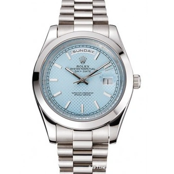 RepTime Watches 0221 Rolex Day Date 40 Ice Blue Dial Stainless Steel Case And Bracelet