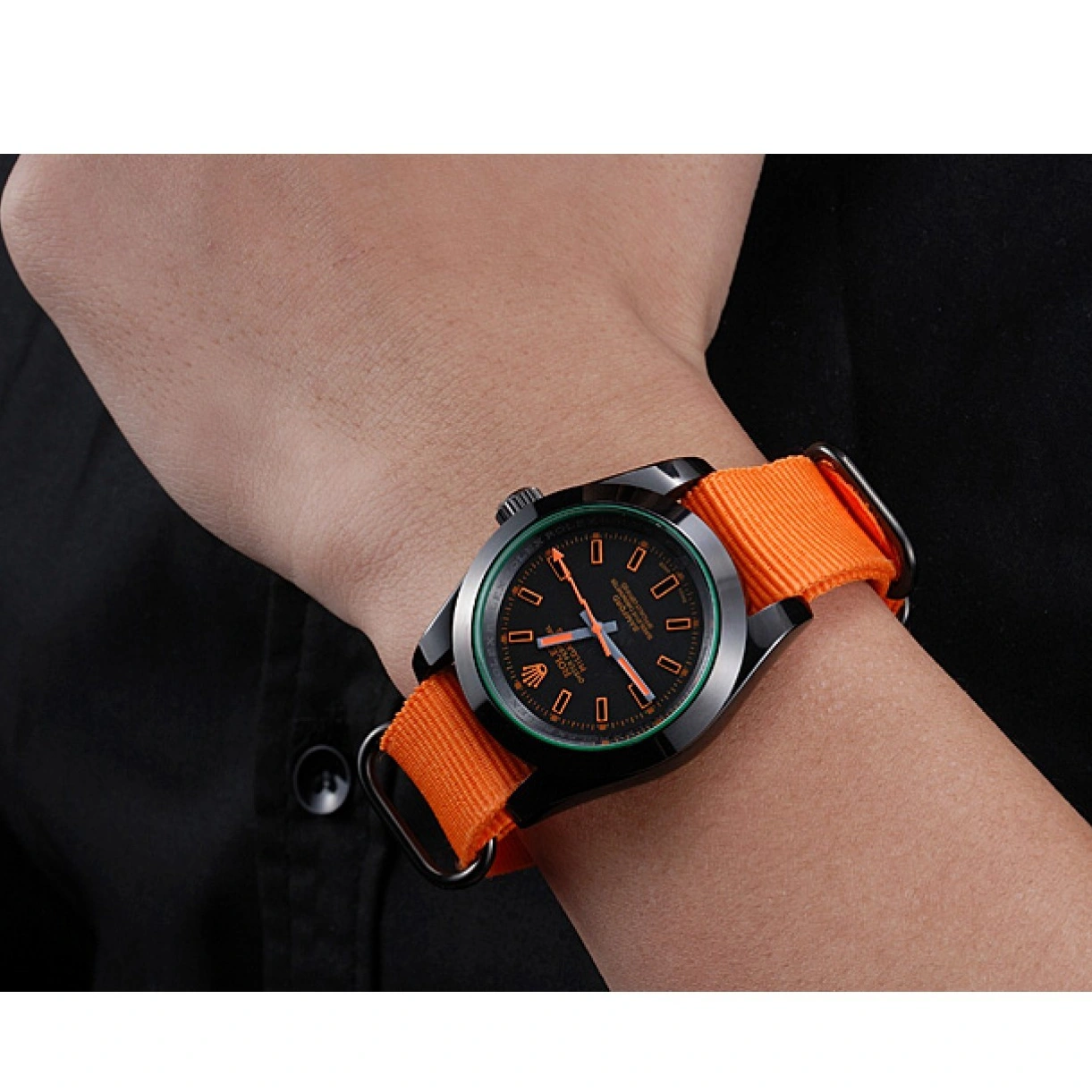 RepTime Watches 0214 Rolex Milgauss Bamford Orange Nylon Strap 622003