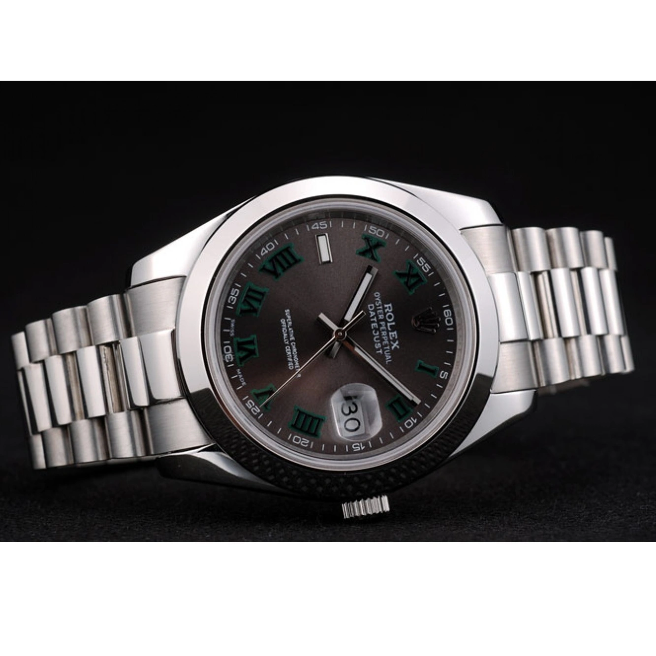 RepTime Watches 0216 Rolex DateJust Grey Dial Stainless Steel Strap 41982