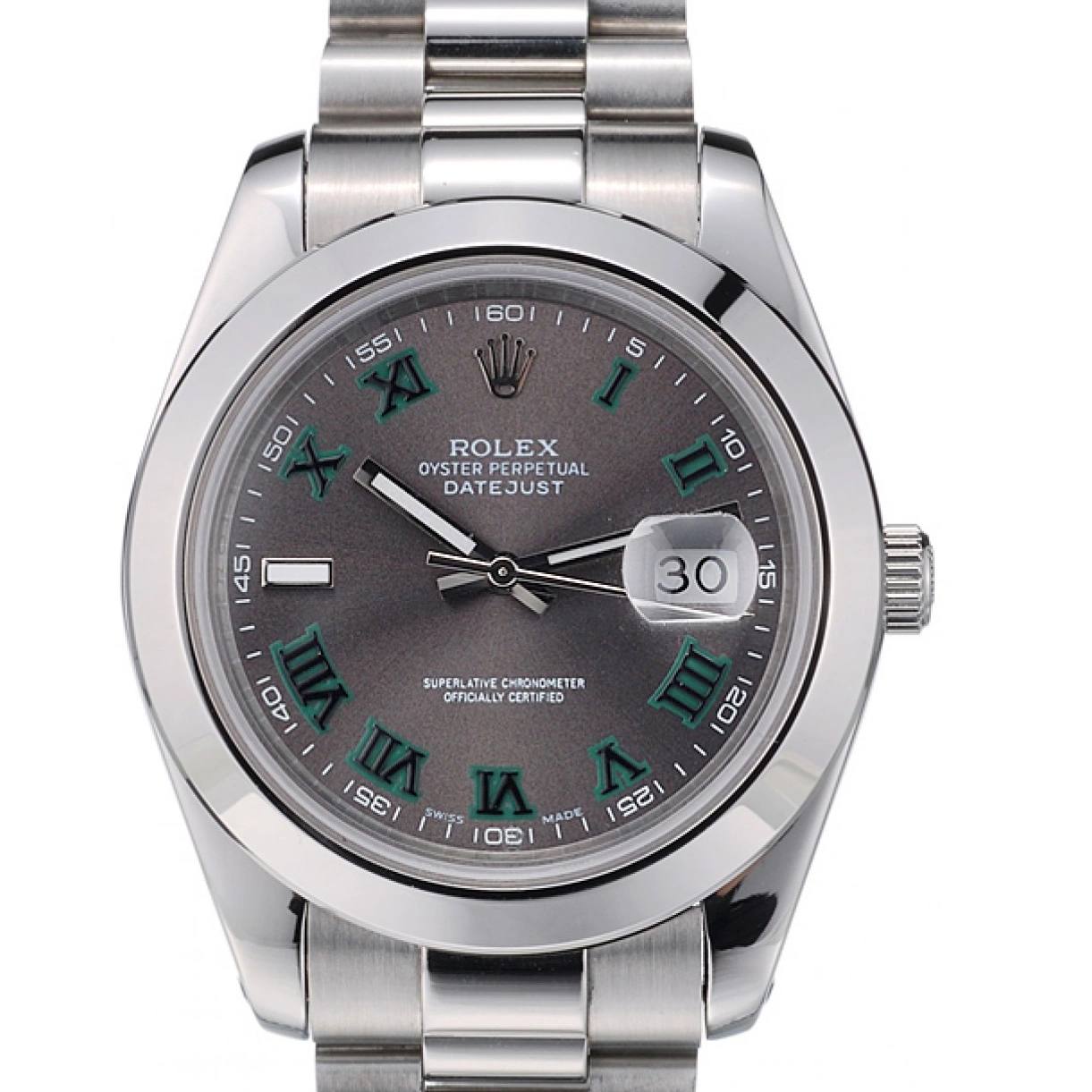 RepTime Watches 0216 Rolex DateJust Grey Dial Stainless Steel Strap 41982