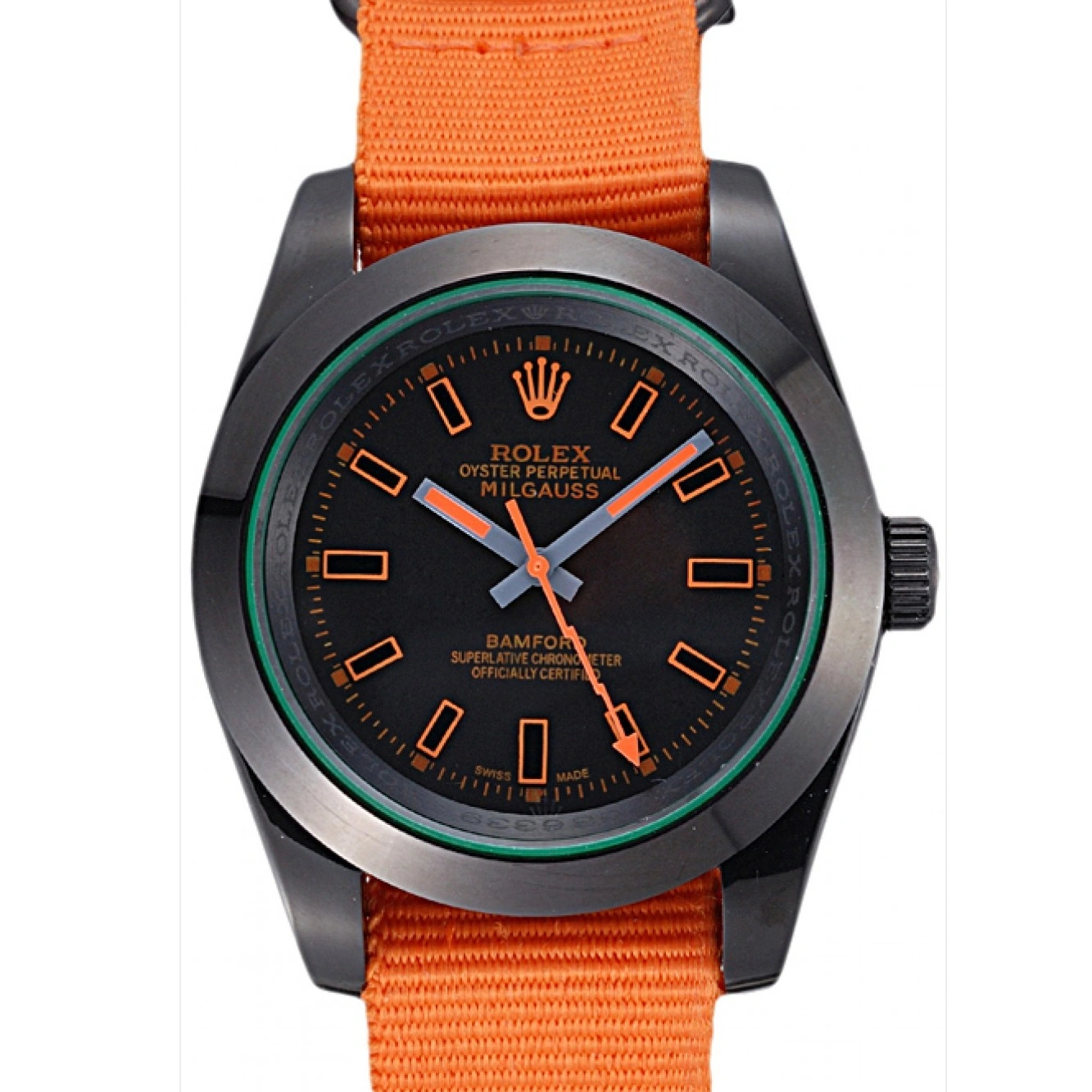 RepTime Watches 0214 Rolex Milgauss Bamford Orange Nylon Strap 622003